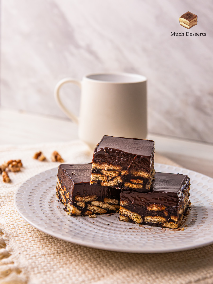 Kek Batik with Chocolate Ganache - Much Desserts